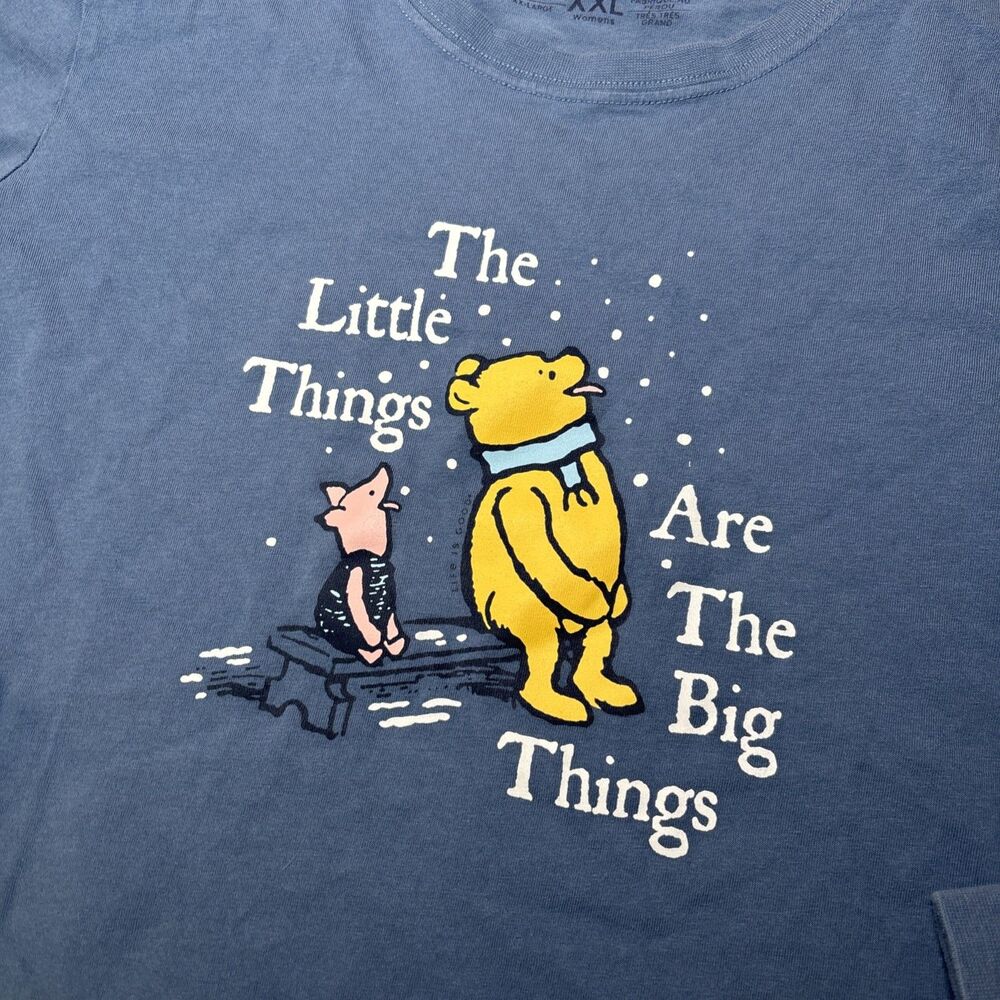Women's Life is Good Winnie The Pooh T-shirt Crusher Size XXL Long Sleeve B1 - Picture 2 of 7
